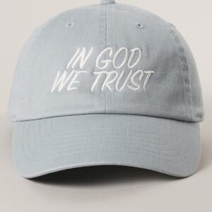 Light Blue Cap with Embroidered Text